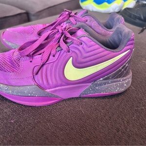 Nike Purple and Lime Green Athletic Shoes